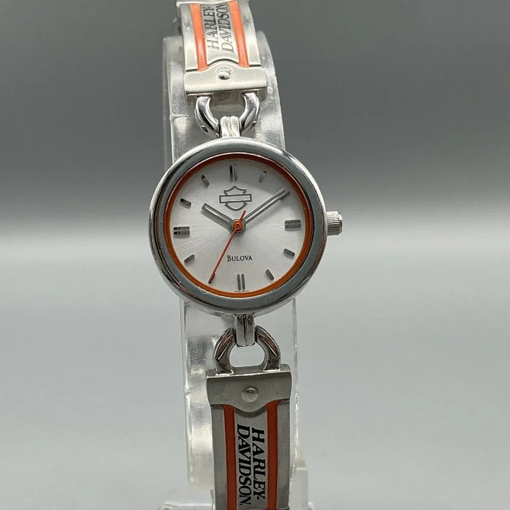 Bulova Harley-Davidson Womens Watch 22mm 76L035 Steel Bracelet New Battery 7.5